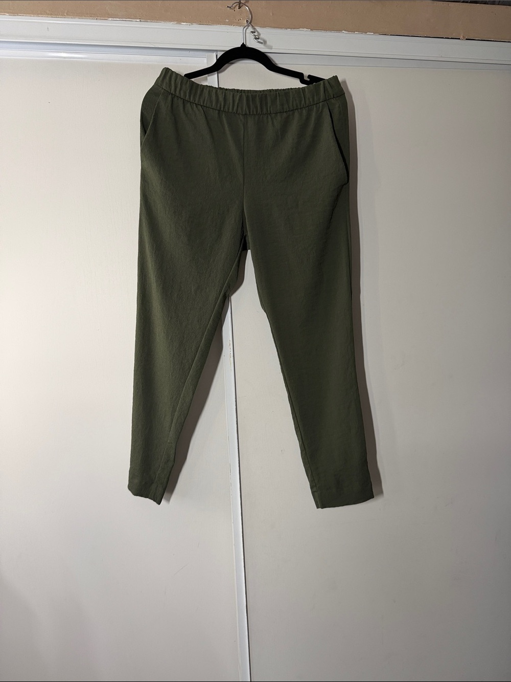 H&M Olive Green Elastic-Waist Pants